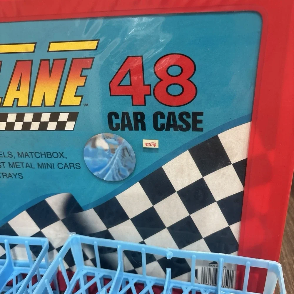 VTG 1990's Fast Lane 48 Car Case Hot Wheels Matchbox Cars Red Toys R Us  Made US
